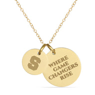 Syracuse University Coin Charm Necklace - 18K Gold Dipped