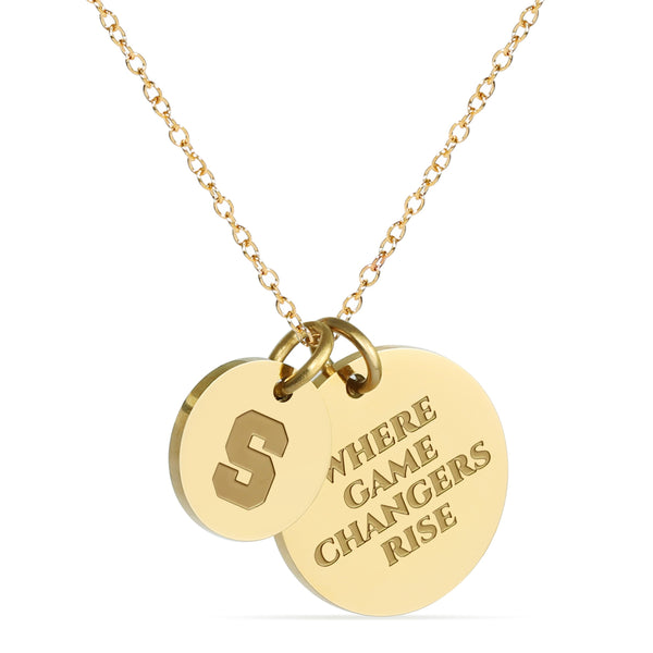 Syracuse University Coin Charm Necklace - 18K Gold Dipped