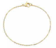18K Gold Dipped Cable Chain Bracelet - Adjustable
