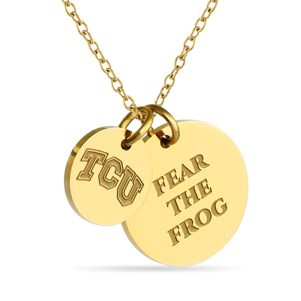 TCU Coin Charm Necklace - 18K Gold Dipped