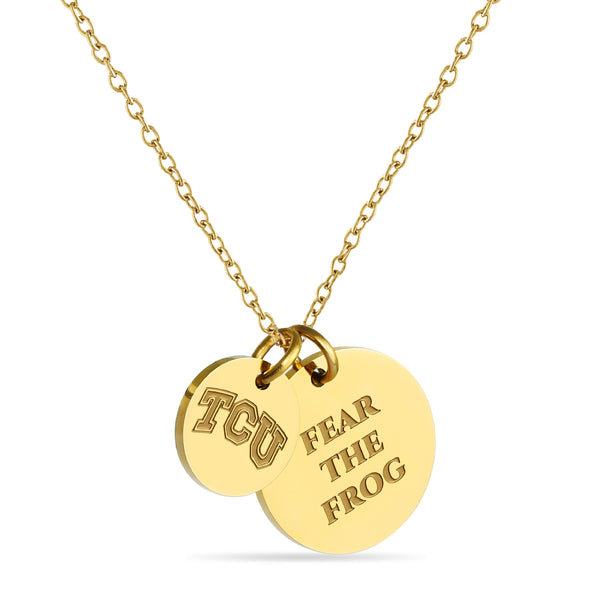 TCU Coin Charm Necklace - 18K Gold Dipped