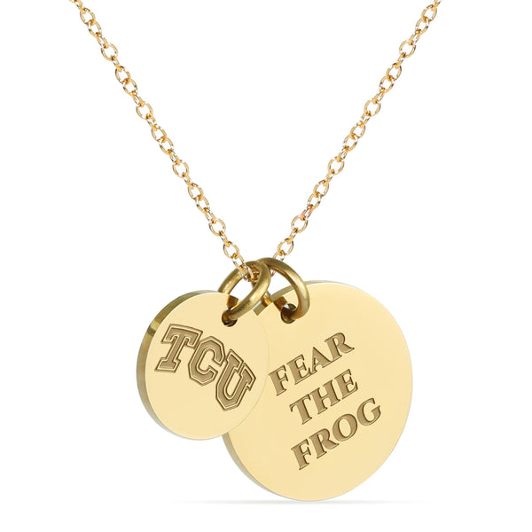 TCU Coin Charm Necklace - 18K Gold Dipped