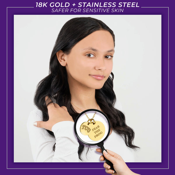 TCU Coin Charm Necklace - 18K Gold Dipped