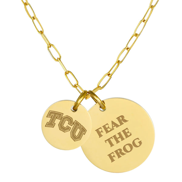 TCU Paperclip Chain Charm Necklace