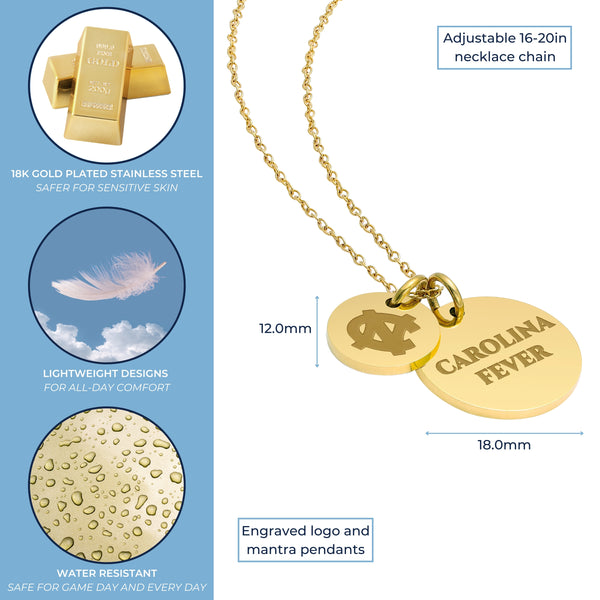 UNC Coin Charm Necklace - 18K Gold Dipped