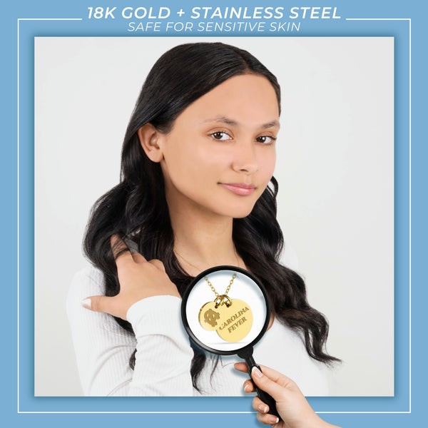 UNC Coin Charm Necklace - 18K Gold Dipped