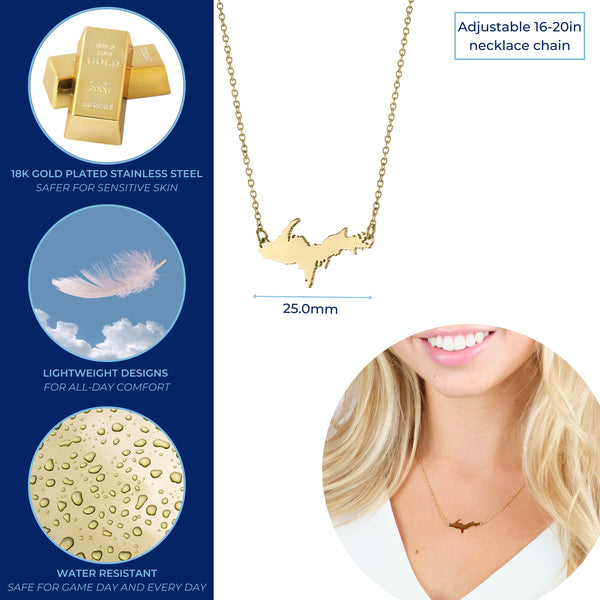 Michigan UP Necklace - Gold