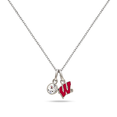 Wisconsin Badgers Coin Charm Necklace - 18K Gold Dipped