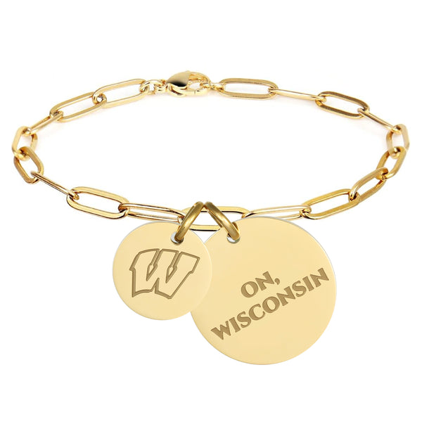 Wisconsin Paperclip Chain Charm Bracelet