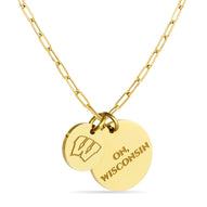 Wisconsin Paperclip Chain Charm Necklace