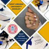 WVU Flying WV Gold Plated Crystal Drop Earrings