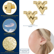 WVU Flying WV Gold Plated Studs