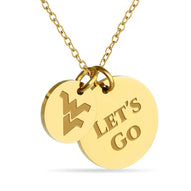 WVU 18K Gold Dipped Coin Charm Necklace