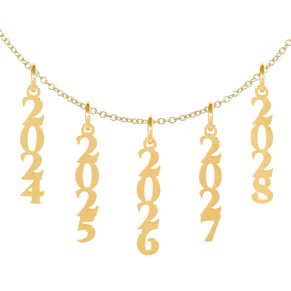 Year Charms - 18K Gold Coated Stainless Steel