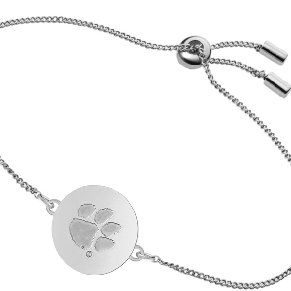 Clemson Tiger Paw Bolo Chain Bracelet - Stainless Steel