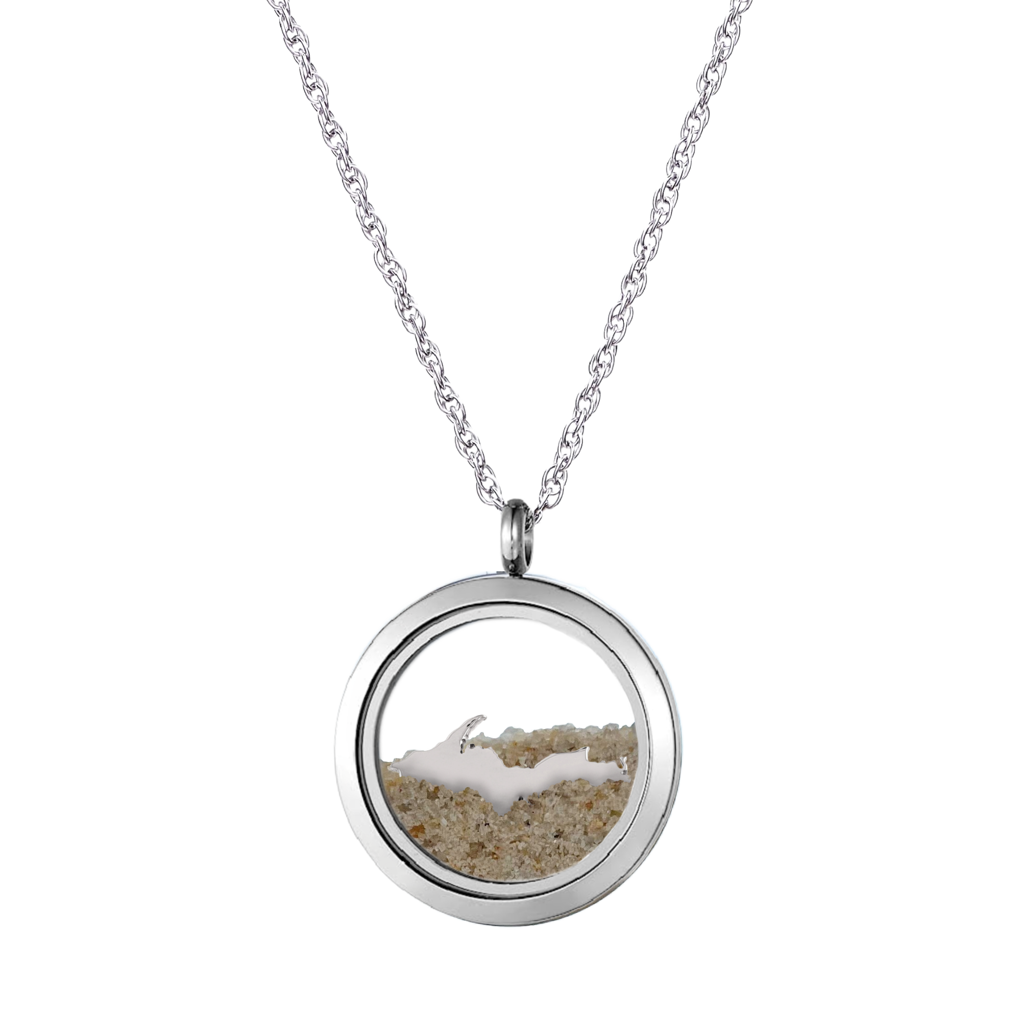 Fillable Floating Locket Necklace - Contains Upper Peninsula Map Charm ...