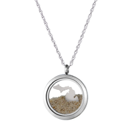 Fillable Floating Locket Necklace - Michigan Map Charm