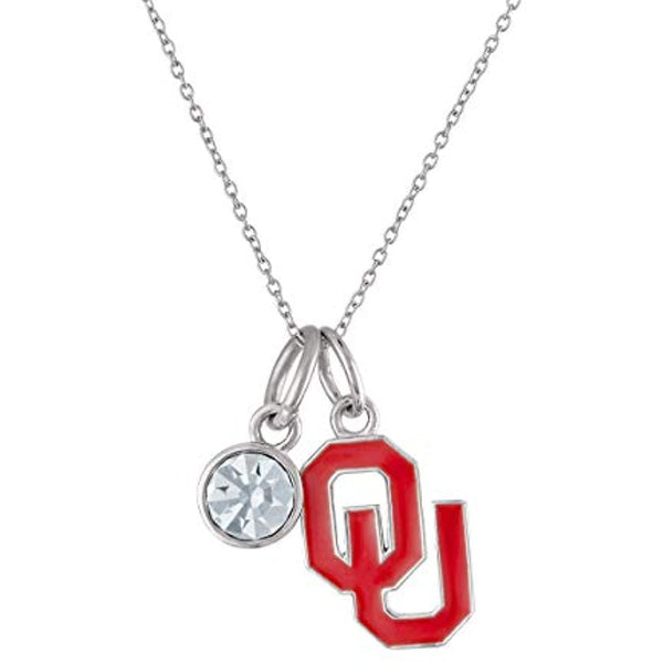 Oklahoma OU Logo Crystal Necklace