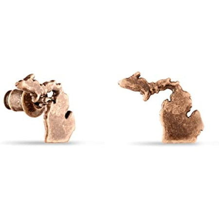 Upper Peninsula Stud Earrings - Copper