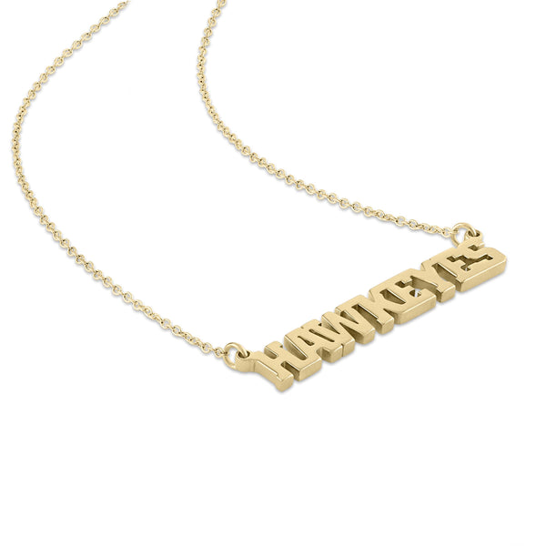 Iowa HAWKEYES Gold Plated Necklace + Block I Studs Set