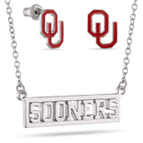 Oklahoma SOONERS Necklace + Earring Set