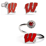 Wisconsin Motion W Ring and Earring Set Set