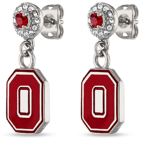Ohio State Block O Crystal Ring + Earring Set