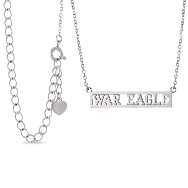 Auburn WAR EAGLE Script Bar Necklace