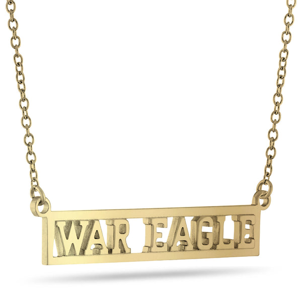 Auburn War Eagle Necklace in Gold