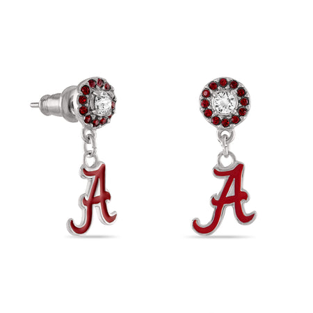 Alabama 2-Pc White + Crimson Logo Stripe Bead Charm Set