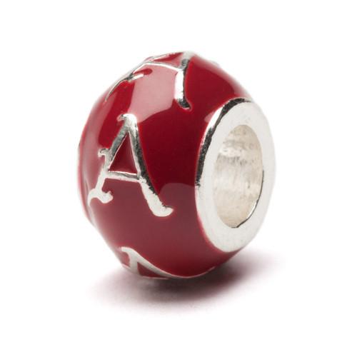 University of Arkansas Jewelry Cardinal A Round Bead Charm