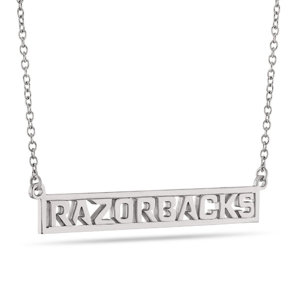 Arkansas RAZORBACKS Script Bar Necklace