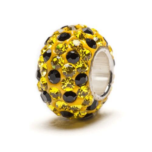 Yellow and Black Spotted Crystal Bead Charm Set