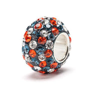 Navy, Orange and Clear Spotted Crystal Bead Charm Set