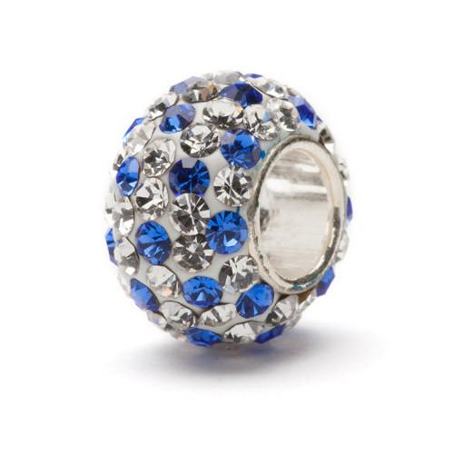Clear and Blue Spotted Crystal Bead Charm Set
