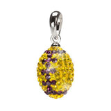 Yellow and Purple Crystal Football Pendant Jewelry Set of Three