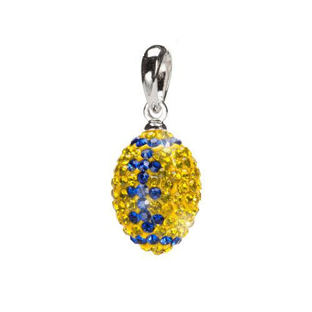 Yellow and Blue Crystal Flower Charm