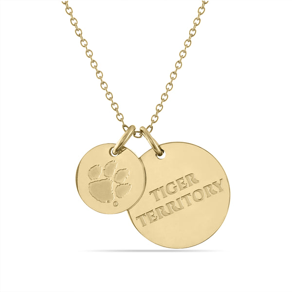 Clemson 18K Gold Plated Charm Necklace