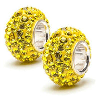 Yellow Crystal Sparkle Charms (Set of Two)