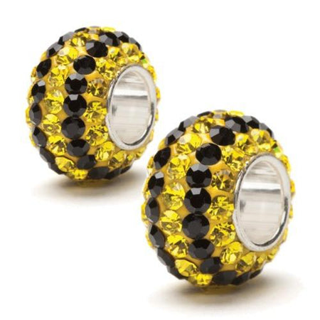 Yellow and Black Spotted Crystal Bead Charm