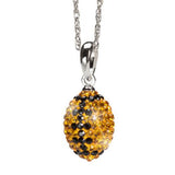 Gold and Black Crystal Football Charm Pendant Necklace