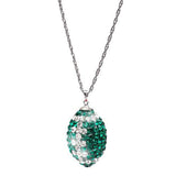 Green Football Crystal Necklace