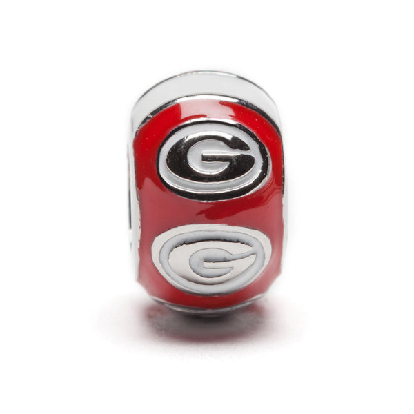 Georgia Bulldogs 3D Mascot + Red Logo Stripe Bead Charm Set