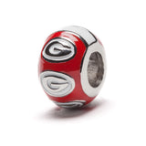 Georgia Bulldogs Black + Red Logo Stripe Bead Charm Set