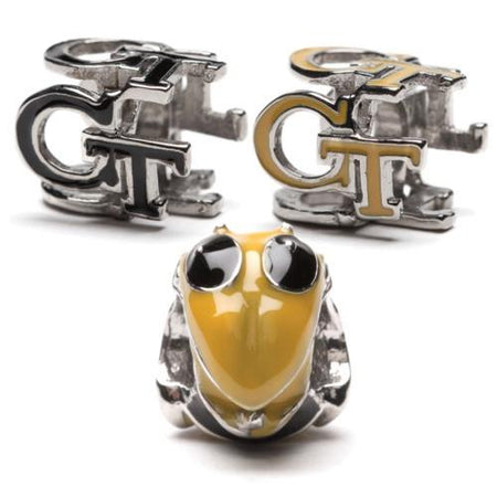 Georgia Tech Navy GT Logo Crystal Necklace