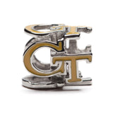 Georgia Tech Bead Charm - Gold 4-Sided GT
