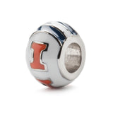 Illinois Orange + White Logo Stripe Bead Charm Set