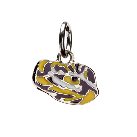 Yellow, Purple and Clear Spotted Crystal Charm