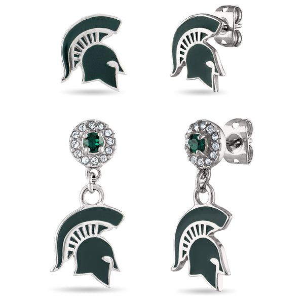 Michigan State Spartan Earrings Set