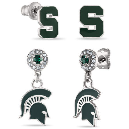 Michigan State Spartans Bracelet Bangle Set of Two